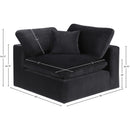 Meridian Comfy Black Velvet Modular Corner Chair IMAGE 12