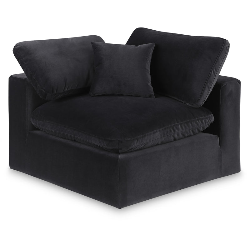 Meridian Comfy Black Velvet Modular Corner Chair IMAGE 1