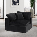 Meridian Comfy Black Velvet Modular Corner Chair IMAGE 2