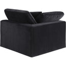 Meridian Comfy Black Velvet Modular Corner Chair IMAGE 3