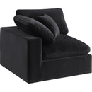 Meridian Comfy Black Velvet Modular Corner Chair IMAGE 7