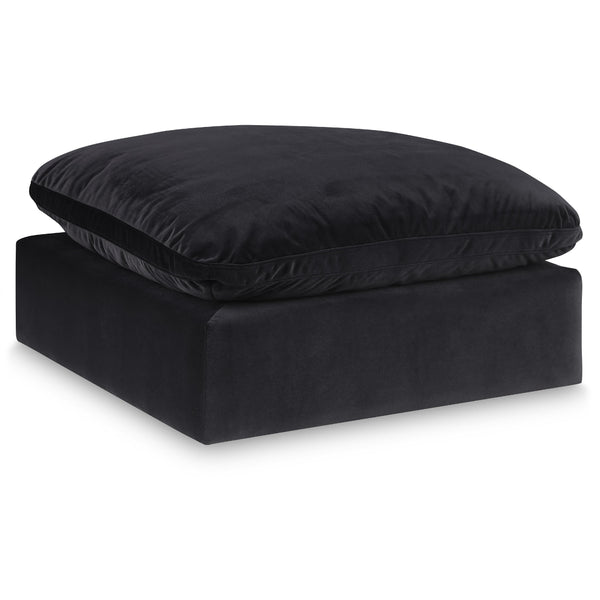Meridian Comfy Black Velvet Modular Ottoman IMAGE 1