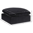 Meridian Comfy Black Velvet Modular Ottoman IMAGE 5