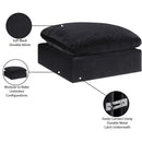 Meridian Comfy Black Velvet Modular Ottoman IMAGE 6