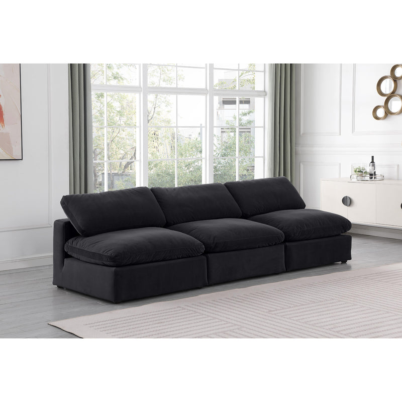 Meridian Comfy Black Velvet Modular Sofa IMAGE 2