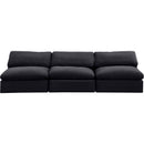 Meridian Comfy Black Velvet Modular Sofa IMAGE 4