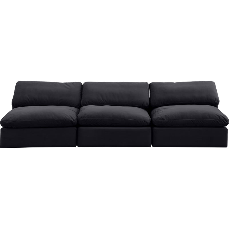 Meridian Comfy Black Velvet Modular Sofa IMAGE 4