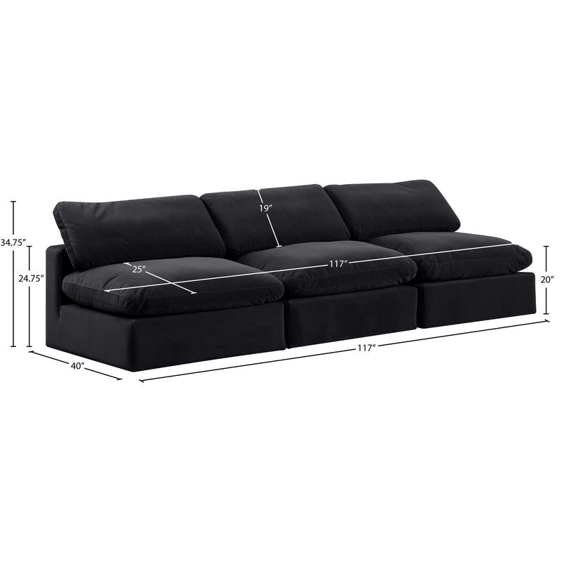 Meridian Comfy Black Velvet Modular Sofa IMAGE 9