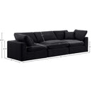 Meridian Comfy Black Velvet Modular Sofa IMAGE 10