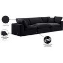 Meridian Comfy Black Velvet Modular Sofa IMAGE 11