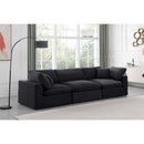 Meridian Comfy Black Velvet Modular Sofa IMAGE 2