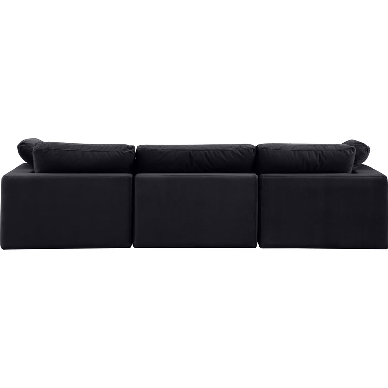 Meridian Comfy Black Velvet Modular Sofa IMAGE 3