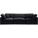 Meridian Comfy Black Velvet Modular Sofa IMAGE 4