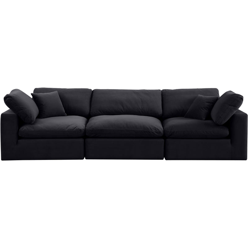 Meridian Comfy Black Velvet Modular Sofa IMAGE 4