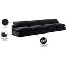 Meridian Comfy Black Velvet Modular Sofa IMAGE 10