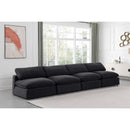 Meridian Comfy Black Velvet Modular Sofa IMAGE 2