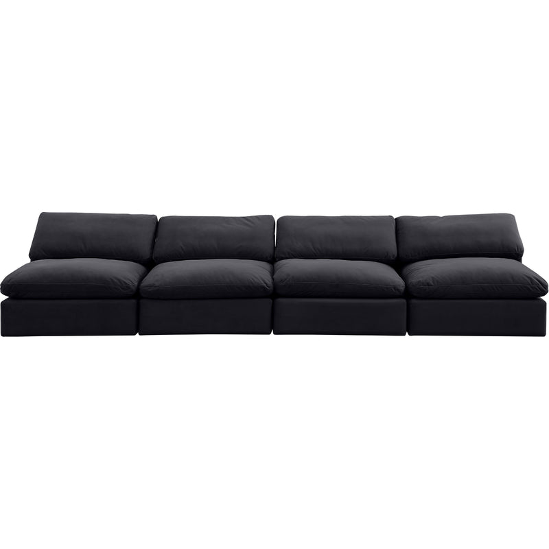 Meridian Comfy Black Velvet Modular Sofa IMAGE 4