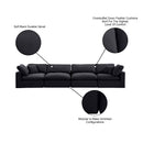 Meridian Comfy Black Velvet Modular Sofa IMAGE 11