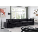 Meridian Comfy Black Velvet Modular Sofa IMAGE 2