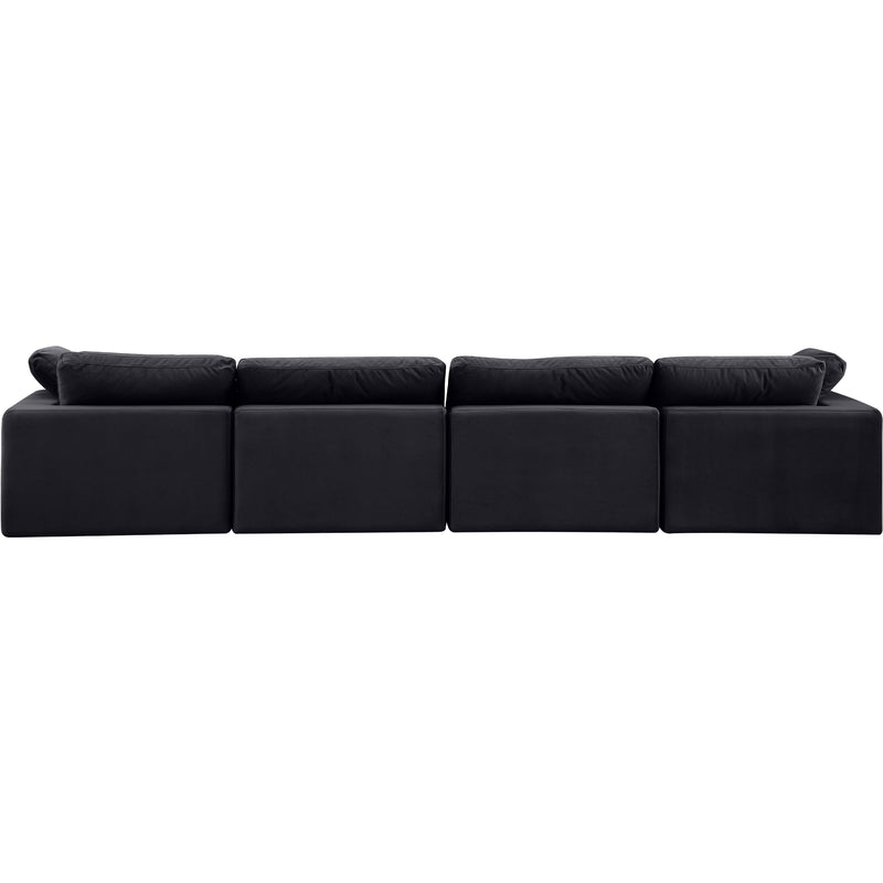 Meridian Comfy Black Velvet Modular Sofa IMAGE 3
