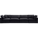 Meridian Comfy Black Velvet Modular Sofa IMAGE 4