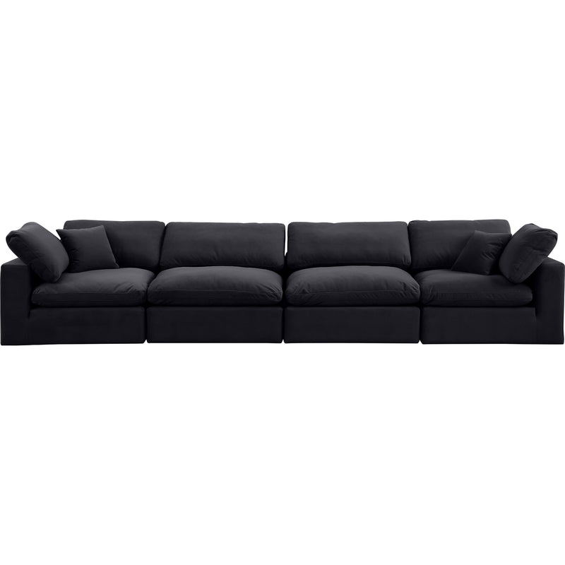 Meridian Comfy Black Velvet Modular Sofa IMAGE 4