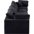 Meridian Comfy Black Velvet Modular Sofa IMAGE 5