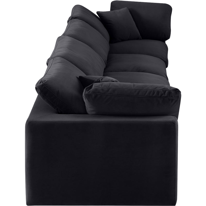 Meridian Comfy Black Velvet Modular Sofa IMAGE 5