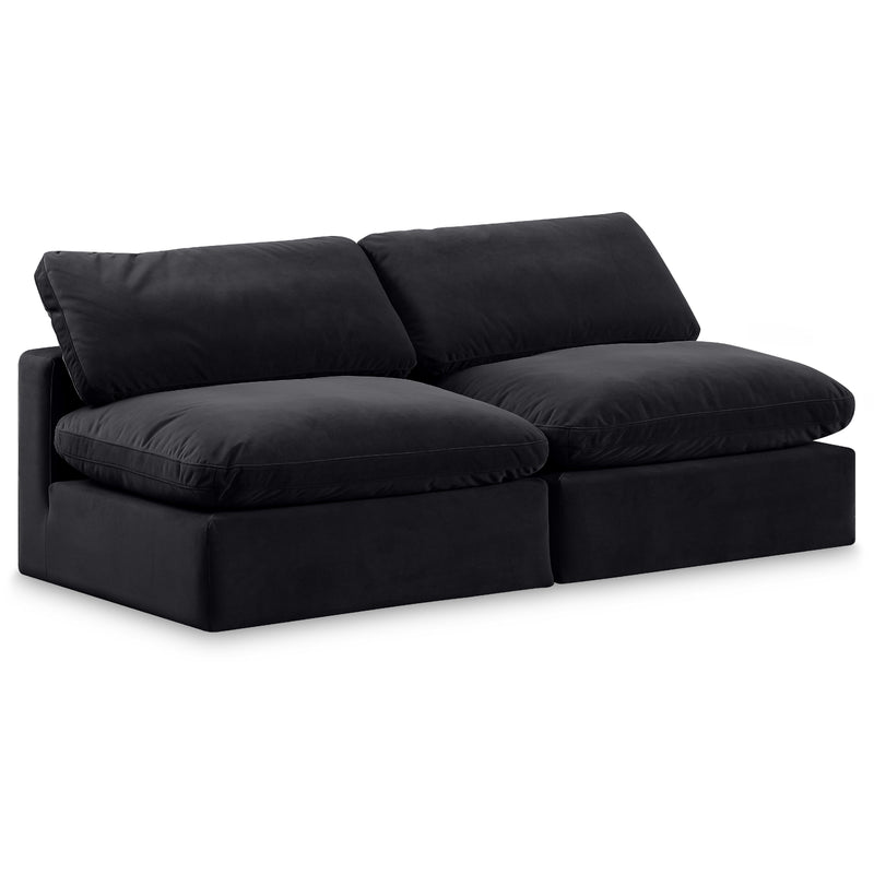 Meridian Comfy Black Velvet Modular Sofa IMAGE 1
