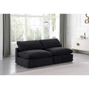 Meridian Comfy Black Velvet Modular Sofa IMAGE 2