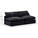 Meridian Comfy Black Velvet Modular Sofa IMAGE 9