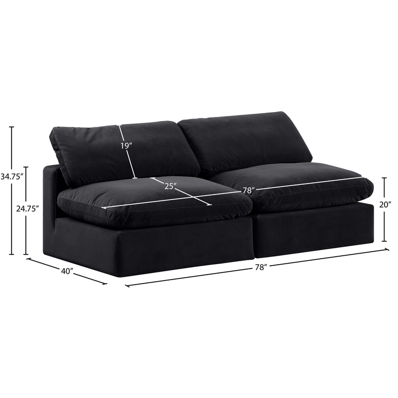 Meridian Comfy Black Velvet Modular Sofa IMAGE 9