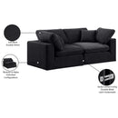 Meridian Comfy Black Velvet Modular Sofa IMAGE 11