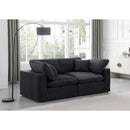 Meridian Comfy Black Velvet Modular Sofa IMAGE 2