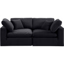Meridian Comfy Black Velvet Modular Sofa IMAGE 4