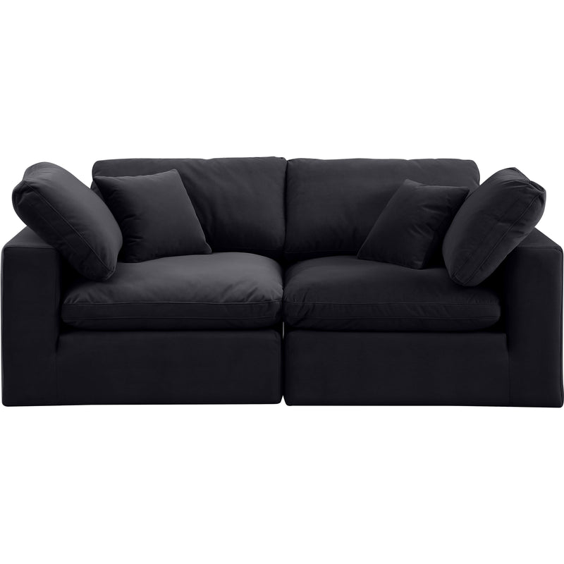 Meridian Comfy Black Velvet Modular Sofa IMAGE 4