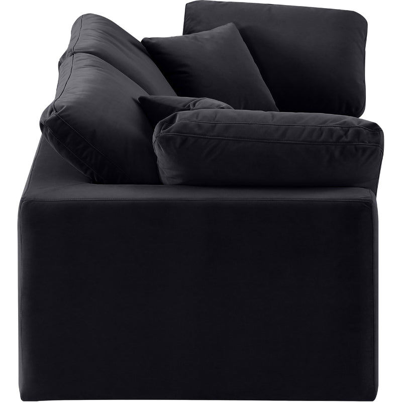 Meridian Comfy Black Velvet Modular Sofa IMAGE 5