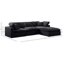 Meridian Comfy Black Velvet Modular Sectional IMAGE 15