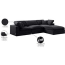 Meridian Comfy Black Velvet Modular Sectional IMAGE 16