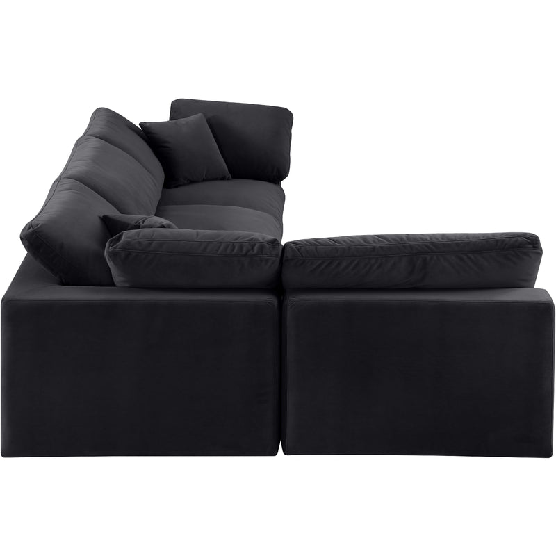 Meridian Comfy Black Velvet Modular Sectional IMAGE 10