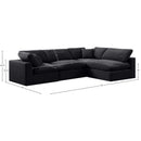 Meridian Comfy Black Velvet Modular Sectional IMAGE 15