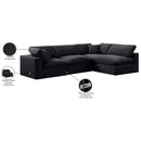 Meridian Comfy Black Velvet Modular Sectional IMAGE 16