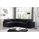 Meridian Comfy Black Velvet Modular Sectional IMAGE 3