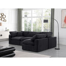 Meridian Comfy Black Velvet Modular Sectional IMAGE 4
