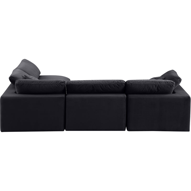 Meridian Comfy Black Velvet Modular Sectional IMAGE 5