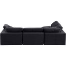 Meridian Comfy Black Velvet Modular Sectional IMAGE 6