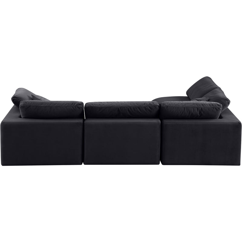 Meridian Comfy Black Velvet Modular Sectional IMAGE 6