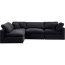 Meridian Comfy Black Velvet Modular Sectional IMAGE 7