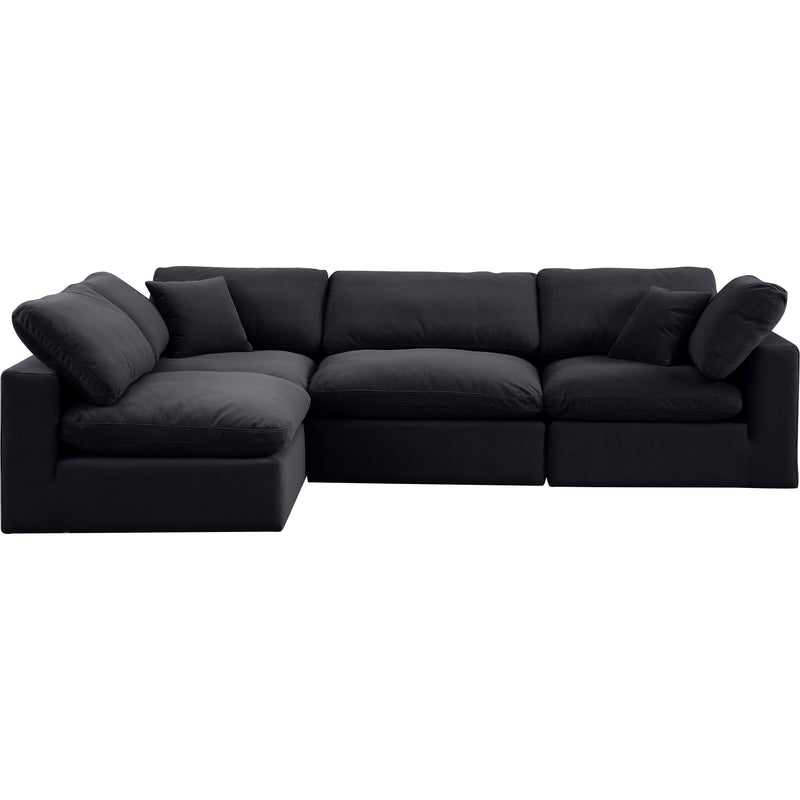 Meridian Comfy Black Velvet Modular Sectional IMAGE 7