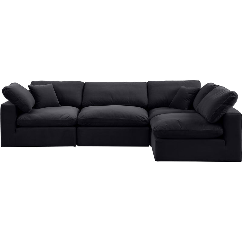 Meridian Comfy Black Velvet Modular Sectional IMAGE 8